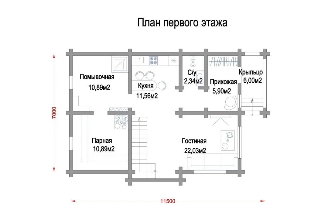 План 1 этажа