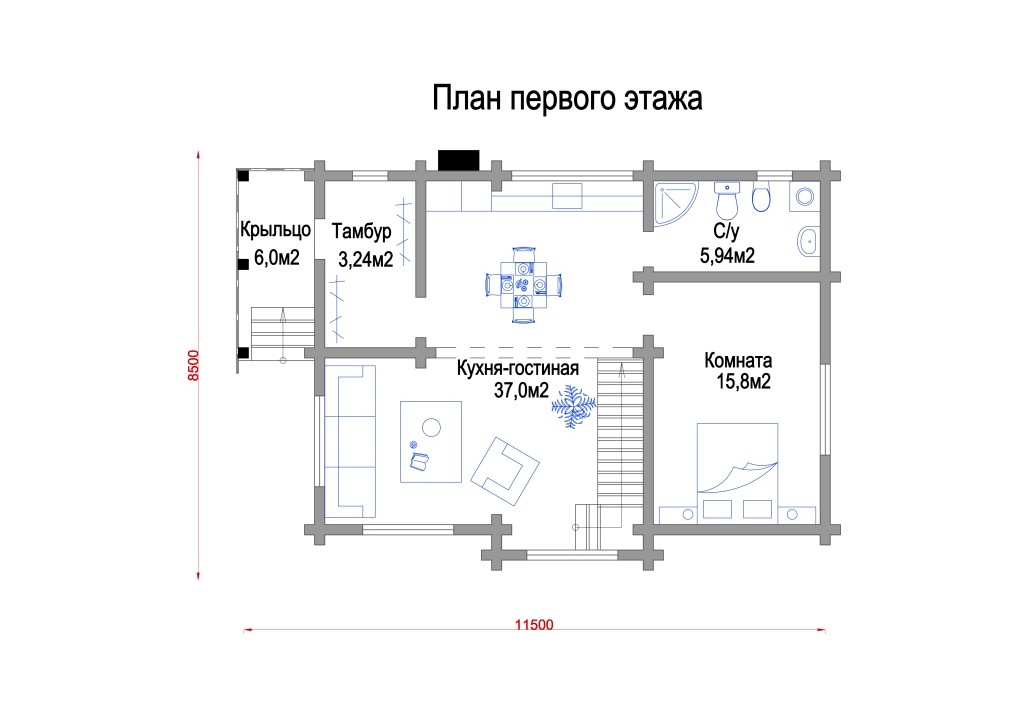 план первого этажа дома Чубарово
