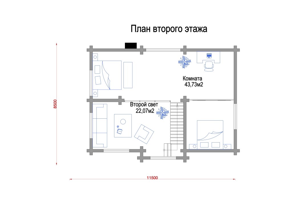 план второго этажа дома Чубарово