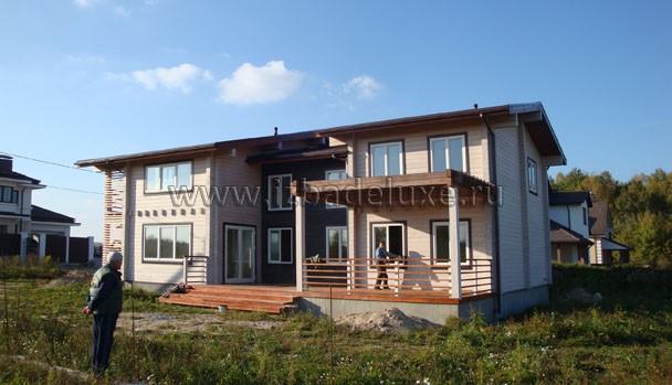 Строительство загородного дома из клееного бруса по проекту Анжелика Строительство загородного дома из клееного бруса по проекту Анжелика