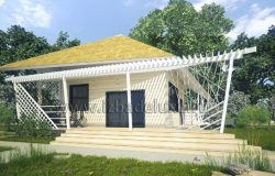 Гостевой домик-баня из клееного бруса «Фантазия» Гостевой домик-баня из клееного бруса «Фантазия»